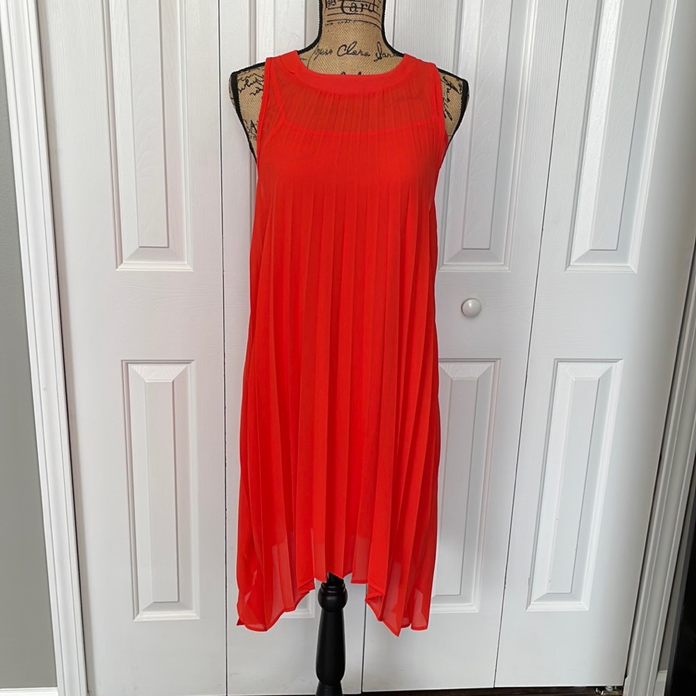 NWOT Lila Clothing Co Red Pleated Dress